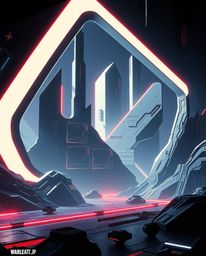 Experience a futuristic sci-fi scene brought to life with contrasting chiaroscuro lighting, showcasing abstract shapes enhanc