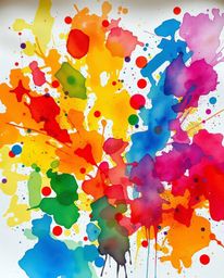 Explore the captivating world of vibrant watercolor art, where intense dramatic lighting meets colorful splashes on paper. Th