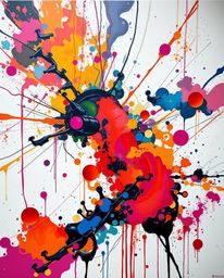 This collection showcases a series of striking abstract paintings featuring a blend of futuristic and sci-fi elements. Expect