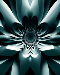 Explore the mesmerizing world of geometric patterns and optical illusions with this elegant black and white image. Featuring 