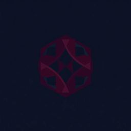 This logo design features a rich burgundy and deep blue color palette in a geometric pattern. Inspired by clean lines and bal