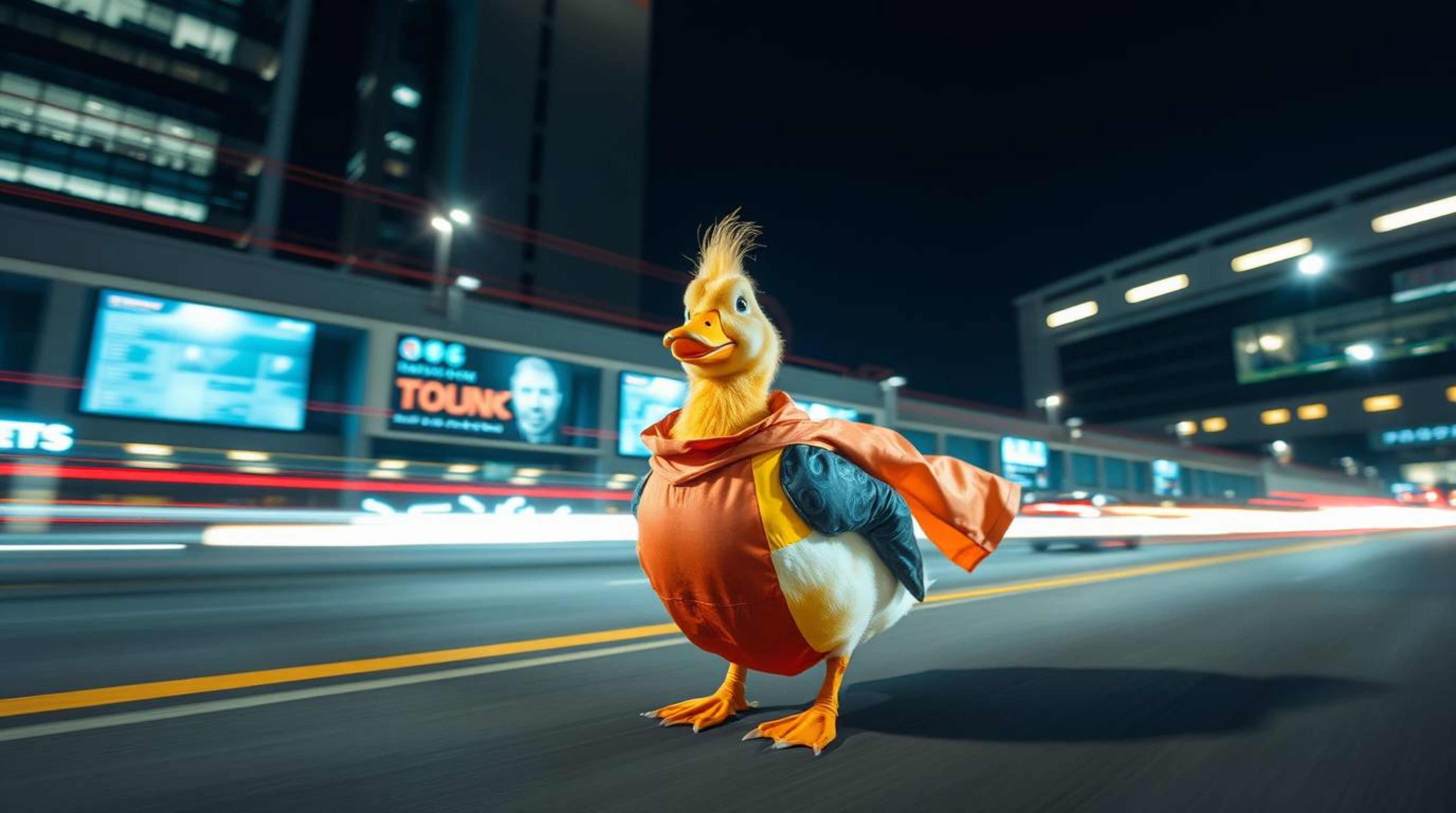 A captivating long exposure photograph showcases a modern, futuristic scene brought to life by epic lens glow and motion ligh