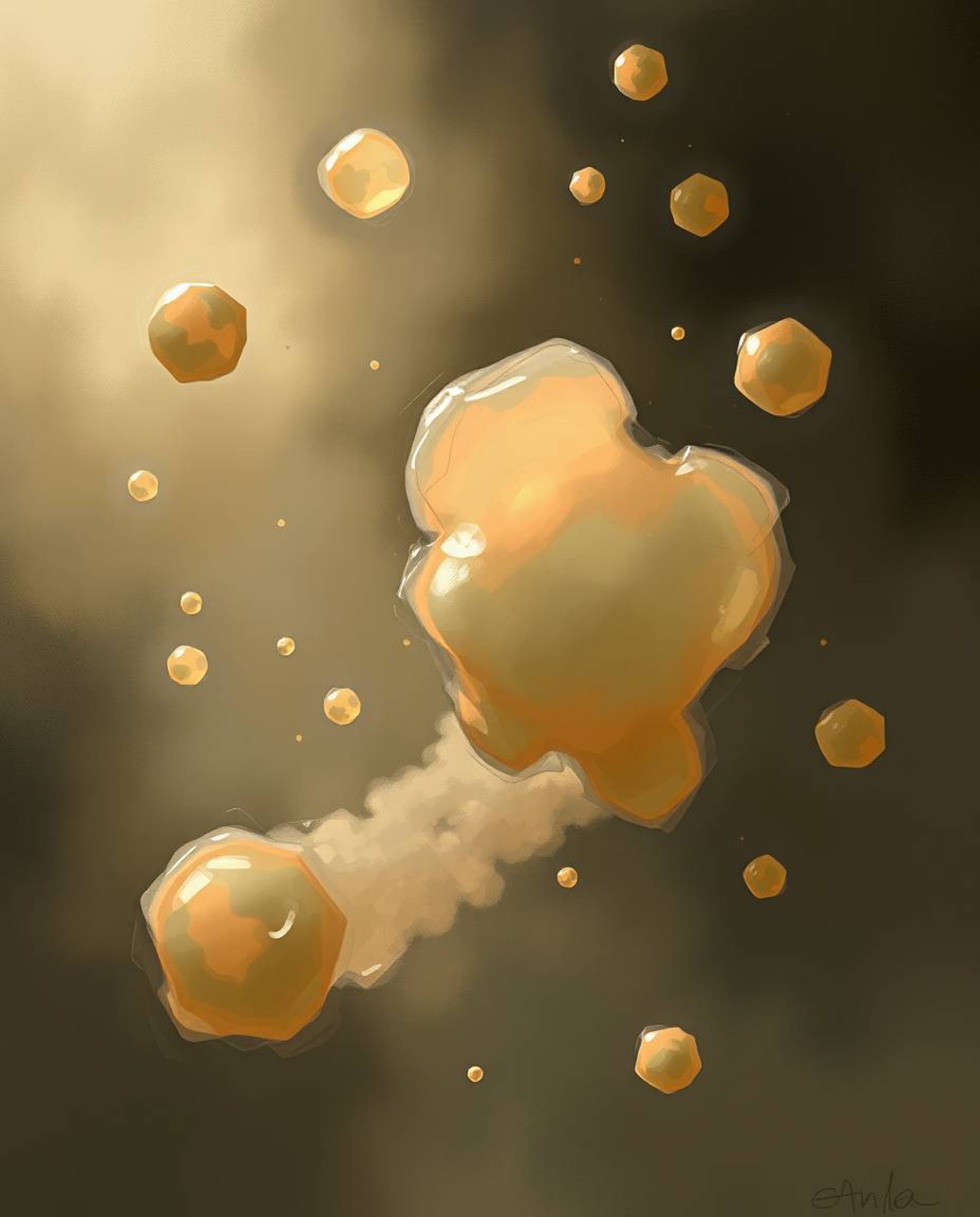 Immerse yourself in a captivating digital realm featuring fluid organic blobs and translucent materials suspended in the vast