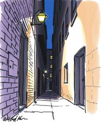 A captivating hand-drawn colored sketch in a dynamic sketchnote style depicting eyes peering out from the menacing shadows of