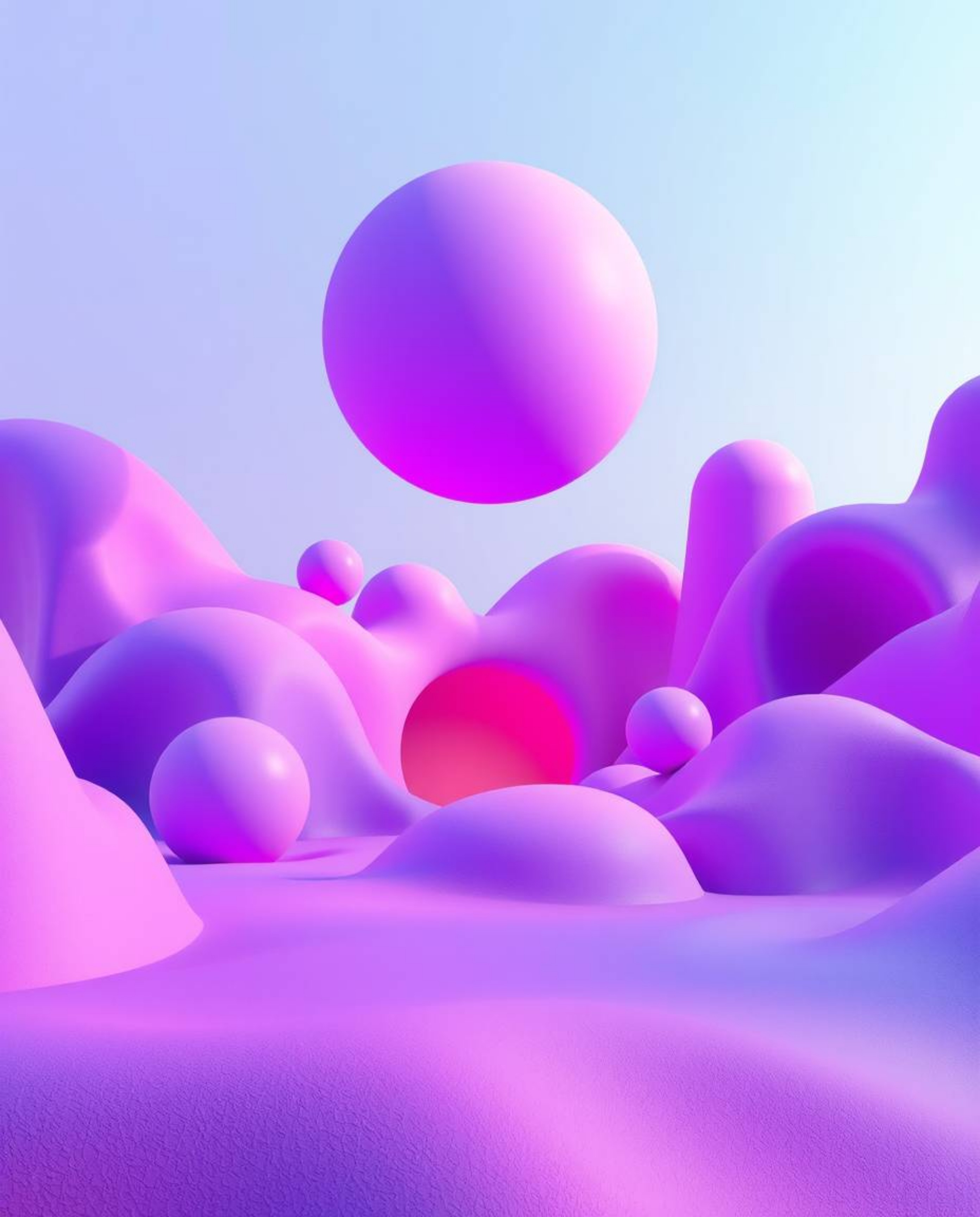 Explore a mystic environment filled with cool colors and captivating 3D shapes adorned with smooth gradient textures. This fu