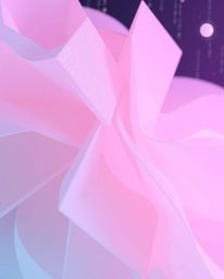 Experience the serene beauty of soft pastel colors blended with the futuristic glitch aesthetic.  Graceful, elegant geometric