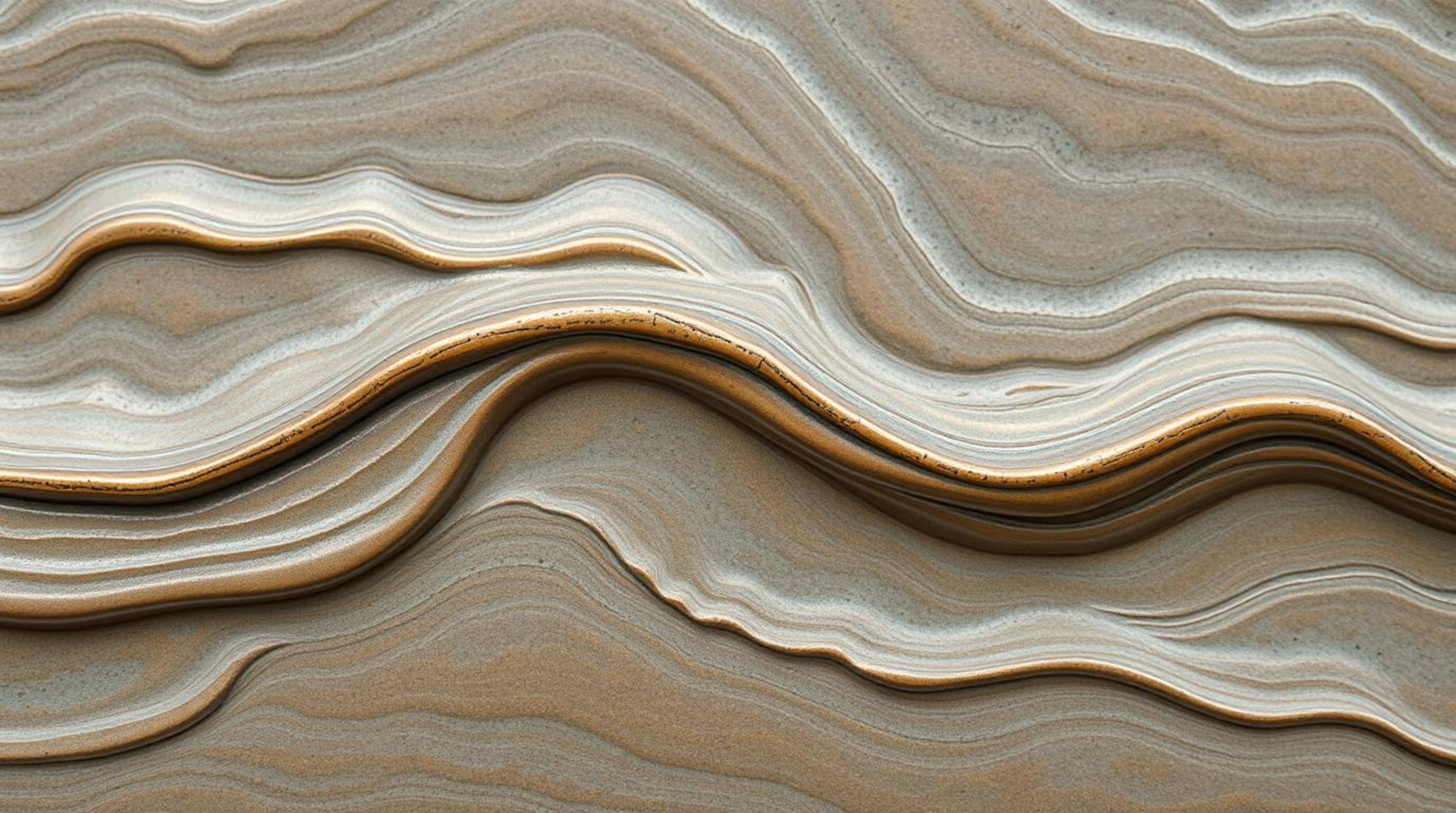 A captivating close-up showcases a cast bronze sculpture, its surface a fluid, abstract wave.  The pastel gradient texture is