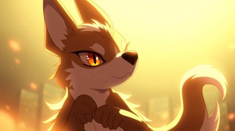 This artwork features an Isekai anime-style depiction of a sarcastic animal sidekick, brought to life with expressive eyes an
