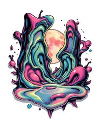 This art print combines the classic aesthetic of traditional tattoos with a futuristic twist. Strong, hard lighting illuminat