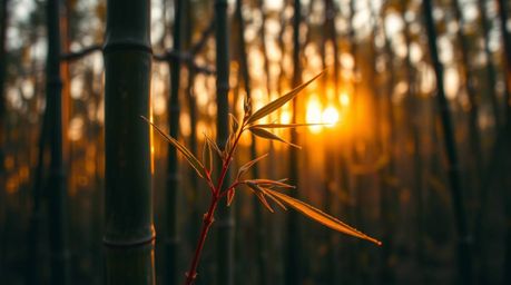 Capture the essence of serenity with this stunning collection focusing on the extreme macro close-up details of a bamboo fore