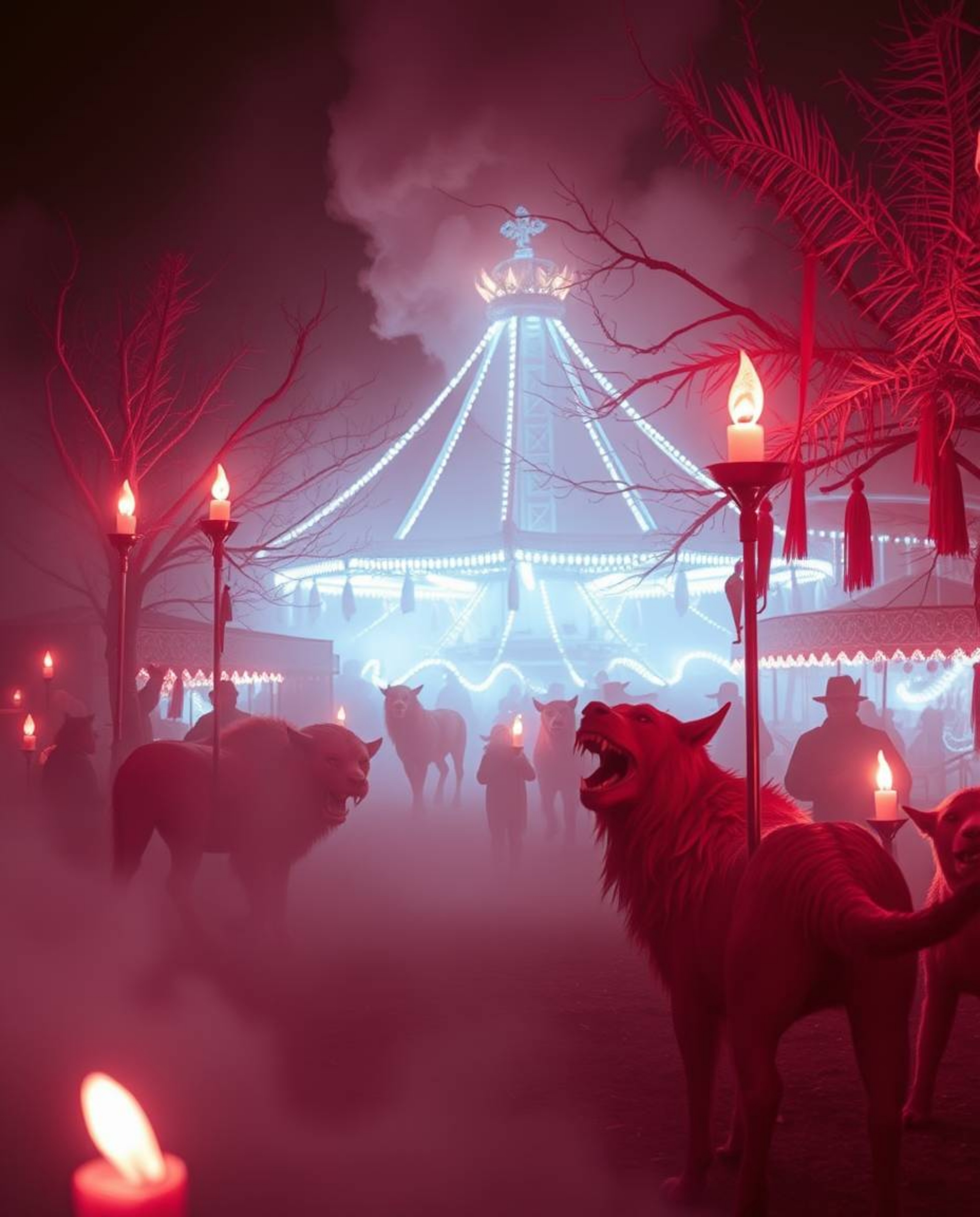 Experience a surreal and otherworldly vision with this image capturing an ethereal spiritual vibe. Warm candlelight and flick