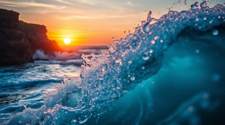Experience the raw power and delicate beauty of nature in these extreme macro close-up shots. Waves crash against rugged clif