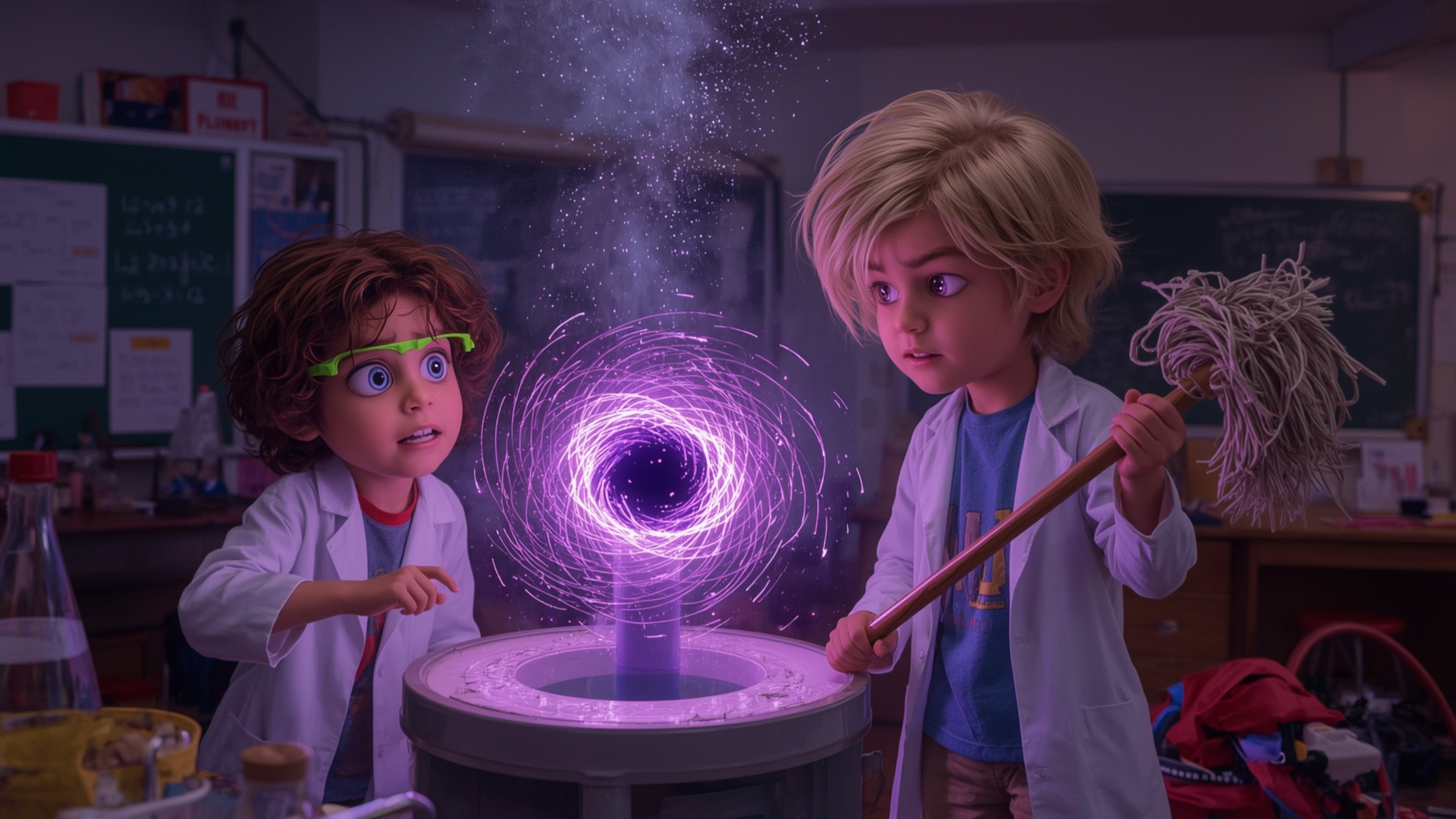 A vibrant, high-contrast cinematic photograph, in a stylized, Pixar-inspired aesthetic, captures the thrill of curiosity and 