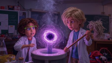 A vibrant, high-contrast cinematic photograph, in a stylized, Pixar-inspired aesthetic, captures the thrill of curiosity and 