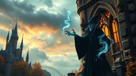 A captivating blend of classic Disney villainy and futuristic sci-fi. Imagine a powerful Disney villain casting a spell in a