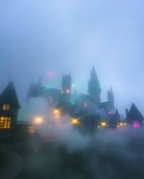 Immerse yourself in a magical school shrouded in thick fog, where young wizards hone their skills amidst an atmosphere of mys