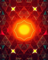Explore a vibrant world where isekai anime aesthetics meet abstract art. This piece features a seamless geometric pattern of 
