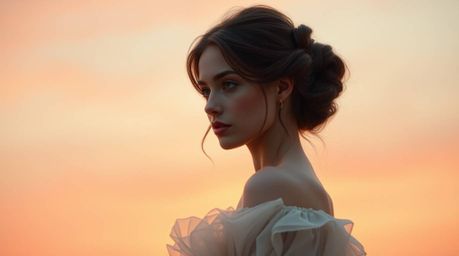 Experience the timeless beauty of classic oil painting reimagined with a modern twist. This artwork captures a soft, dreamy a