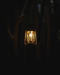 Explore the captivating contrast of intense dramatic lighting and natural earth tones in this evocative artwork.  A glowing l