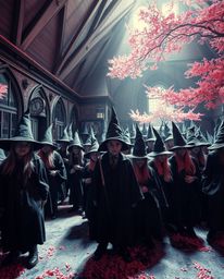 Discover a surreal infrared image of a magical school brimming with young wizards.  The photograph showcases dramatic contras