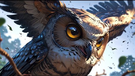 In a beautifully rendered scene that combines the charm of Pixar and the expressiveness of anime, a wise blind owl takes on t