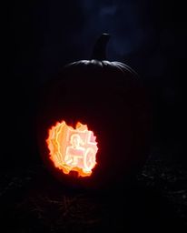 A magical pumpkin undergoes a stunning metamorphosis, transforming into a beautiful carriage bathed in strong, hard light. Th