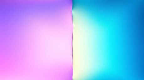 A captivating visual presents a metallic surface bisected by a clear split, showcasing a stunning iridescent gradient texture