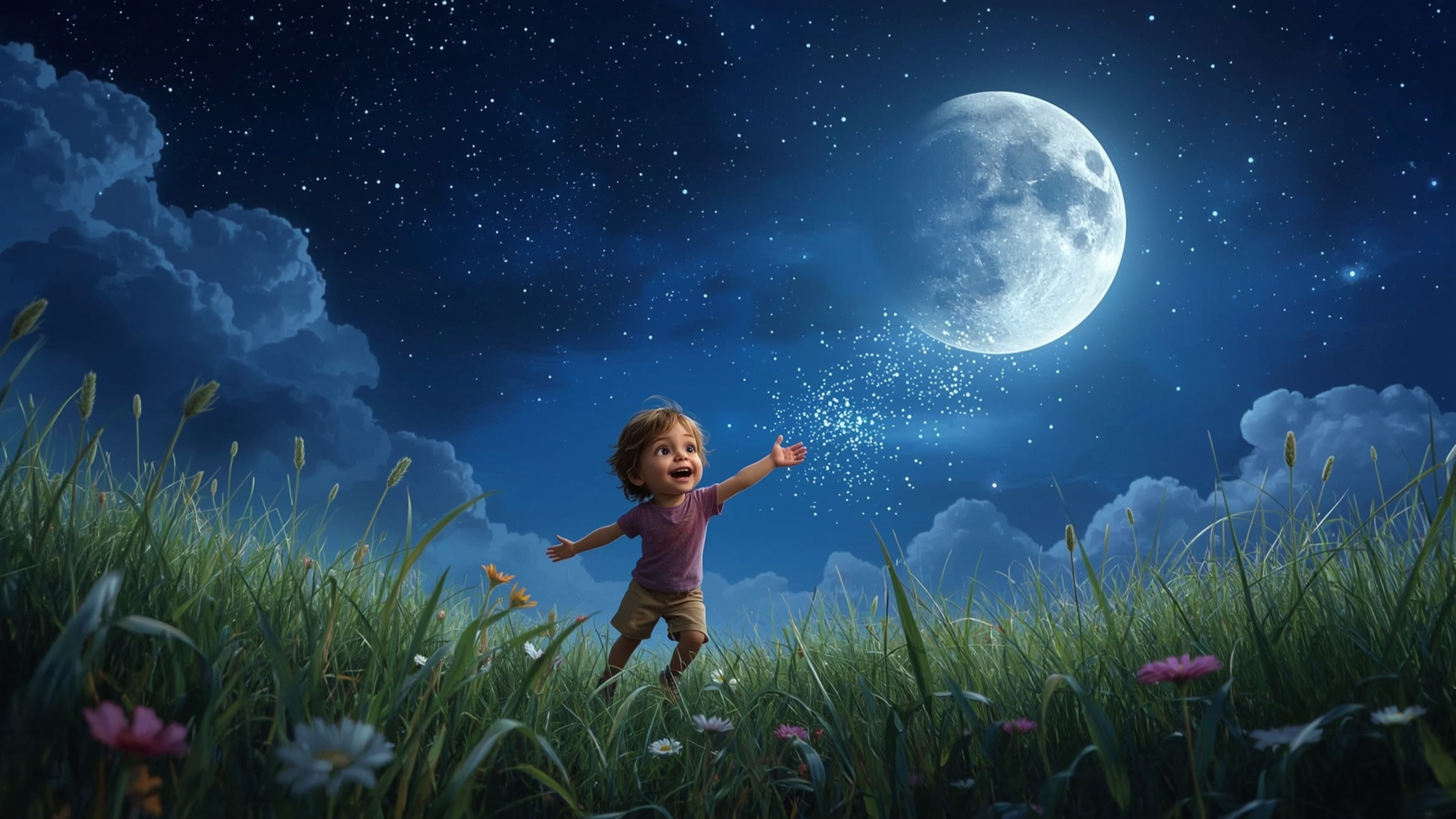 Experience a world of wonder with this breathtakingly vibrant and whimsical photograph, capturing the heartwarming essence of