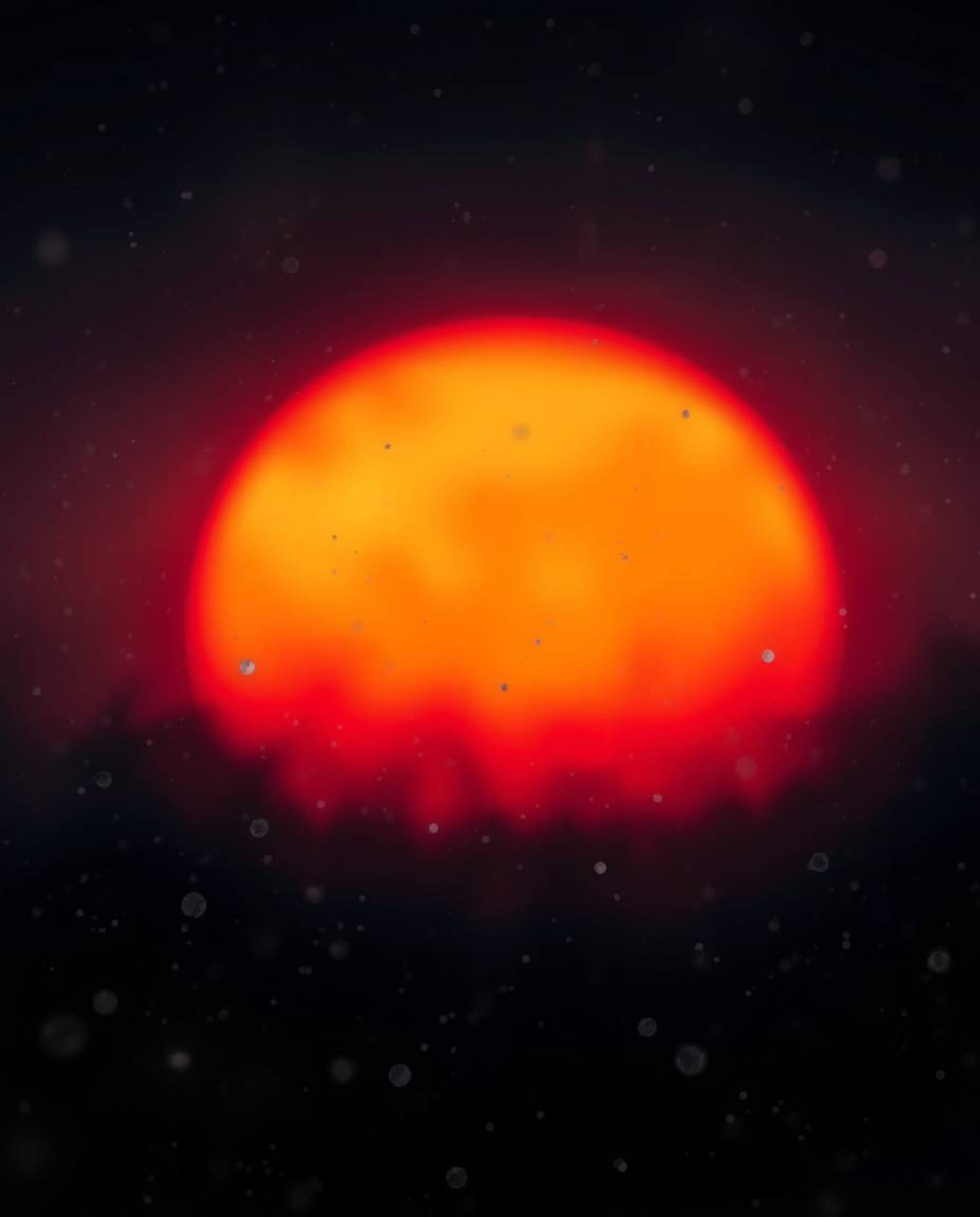 An image that creates an eerie and creepy atmosphere as snowflakes fall during a vibrant sunset. This artwork is defined by i