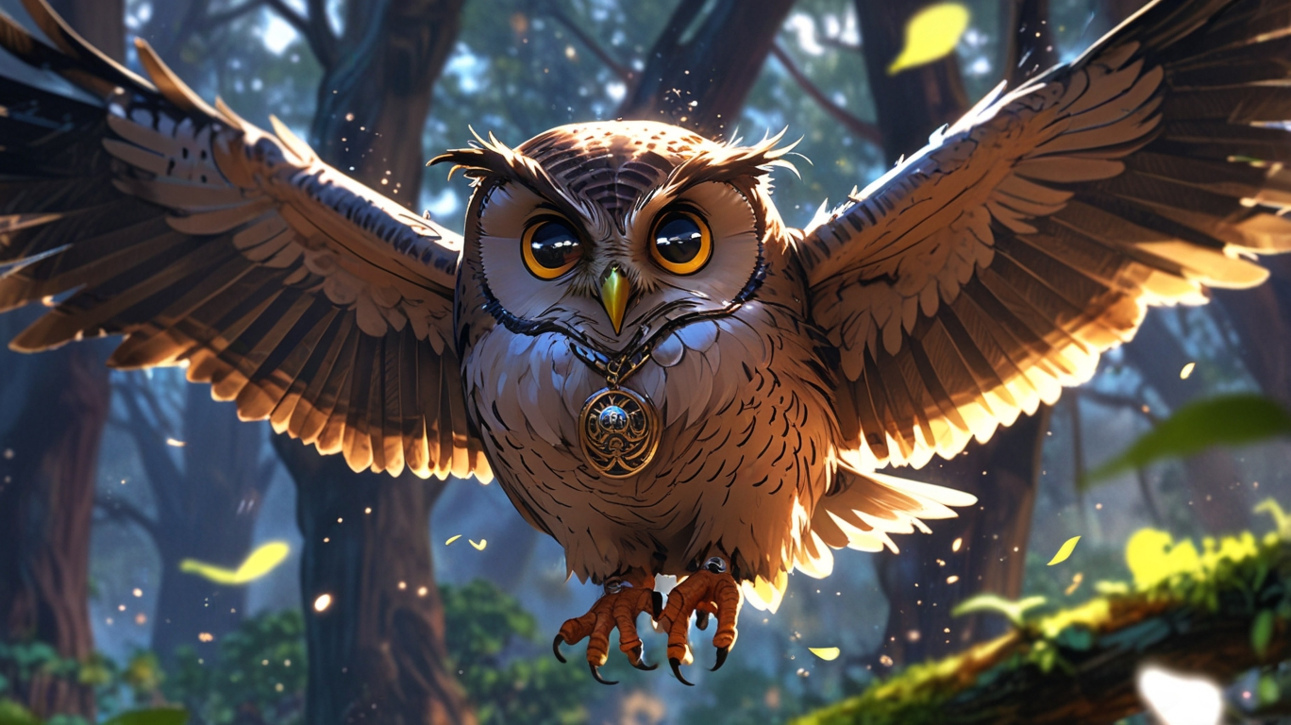 In a beautifully crafted scene that combines the emotive charm of Pixar with an anime aesthetic, a wise blind owl teaches you