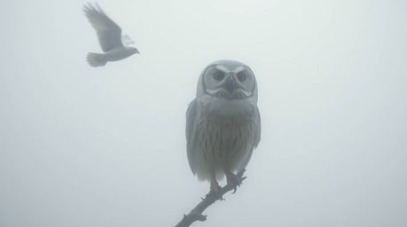 Explore the ethereal beauty of fine art photography featuring a blind owl, rendered in a Pixar style, who embodies inner visi