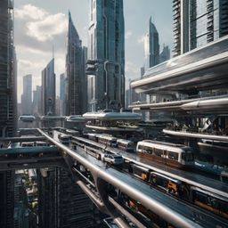 Imagine a city of tomorrow where buildings kiss the clouds and transportation is seamless. This futuristic metropolis feature