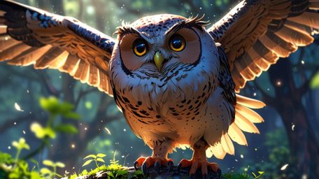 In a heartwarming scene that combines the visual charm of Pixar and the expressiveness of anime, a wise blind owl serves as a