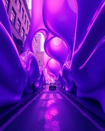 Explore the mesmerizing world of deep ultraviolet hues and candid 3D fluid shapes seamlessly morphing in an endless loop agai