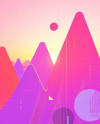 Explore a captivating collection of abstract shapes rendered with glitch effects, fragmentation, and scanlines in bright, vib