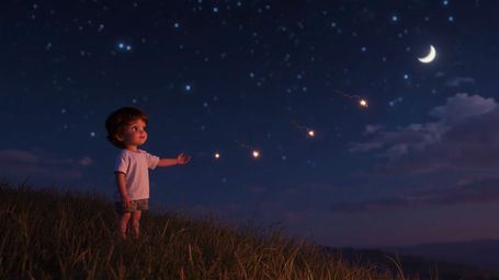 Enter a world of whimsical wonder with this warmly lit, dreamy cinematic photograph, reminiscent of Pixar's fantastical story