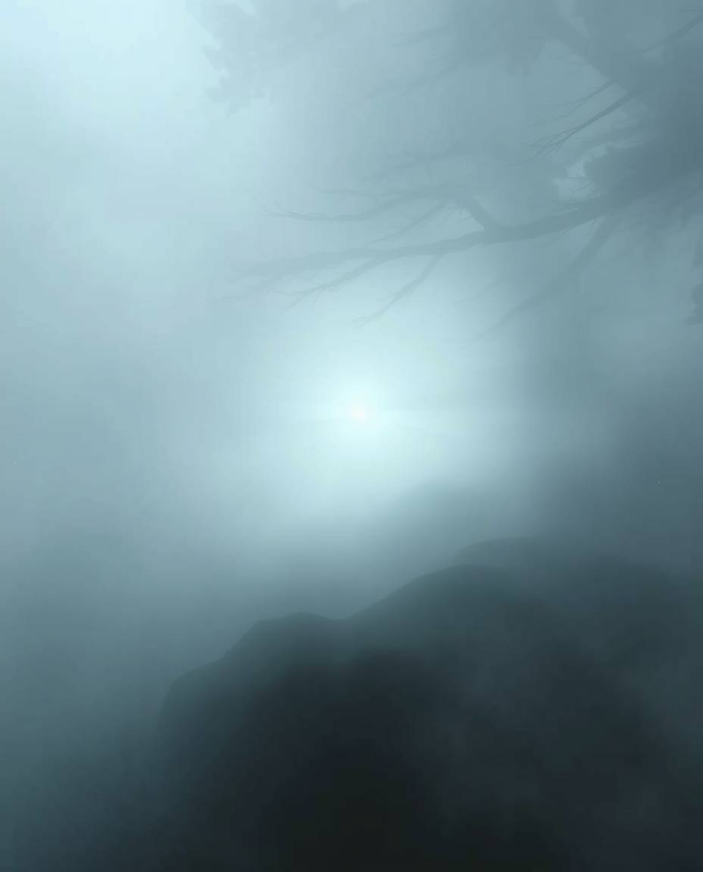 Experience a mesmerizing journey into a digital realm where thick fog intertwines with an ethereal spiritual vibe and a light