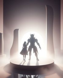 Discover stunning 3D art featuring silhouetted shapes with smooth gradient textures.  Experience a soft, dreamy atmosphere il