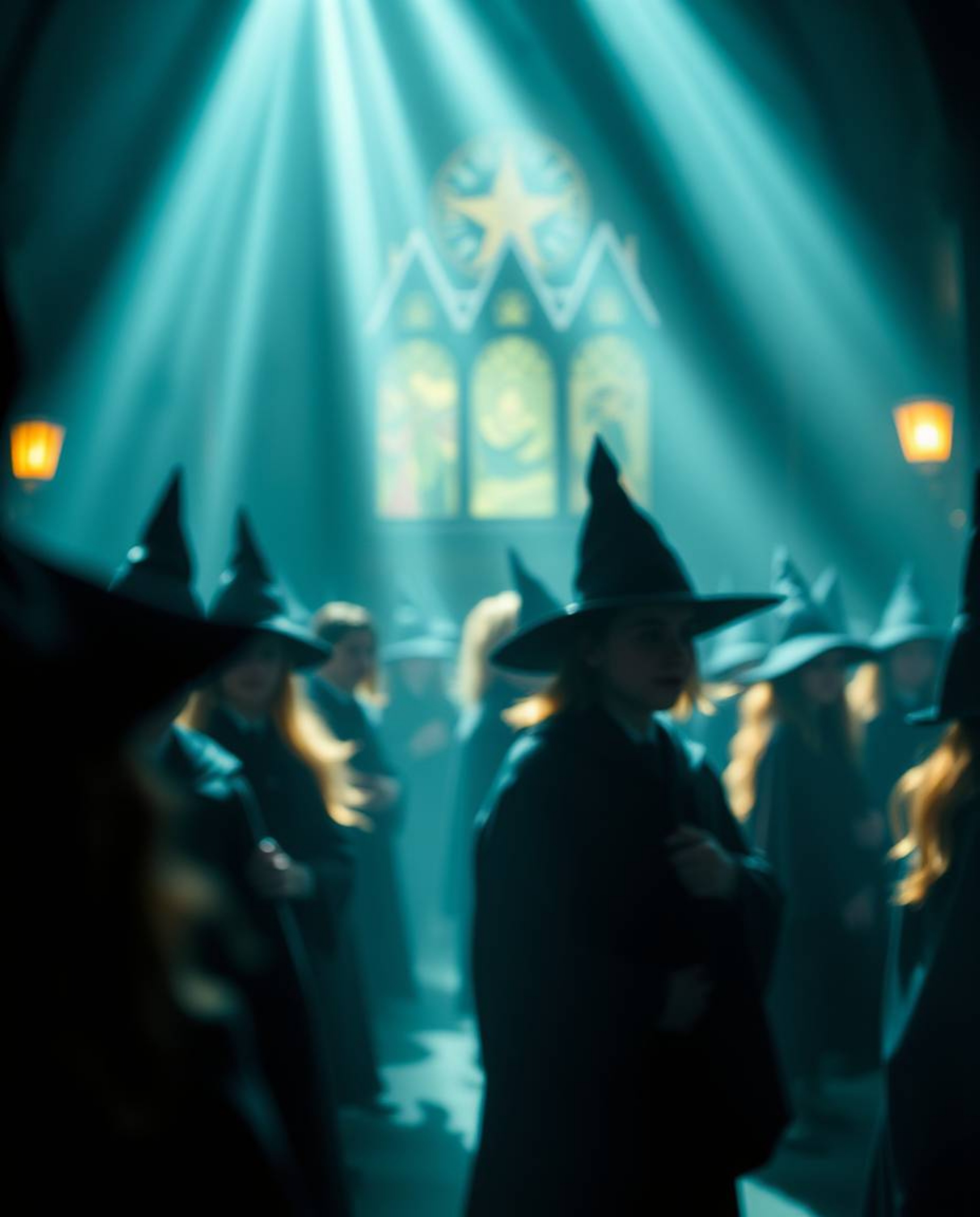 A stunning image featuring volumetric lighting and a rich, deep teal blurred bokeh effect, perfectly capturing the atmosphere