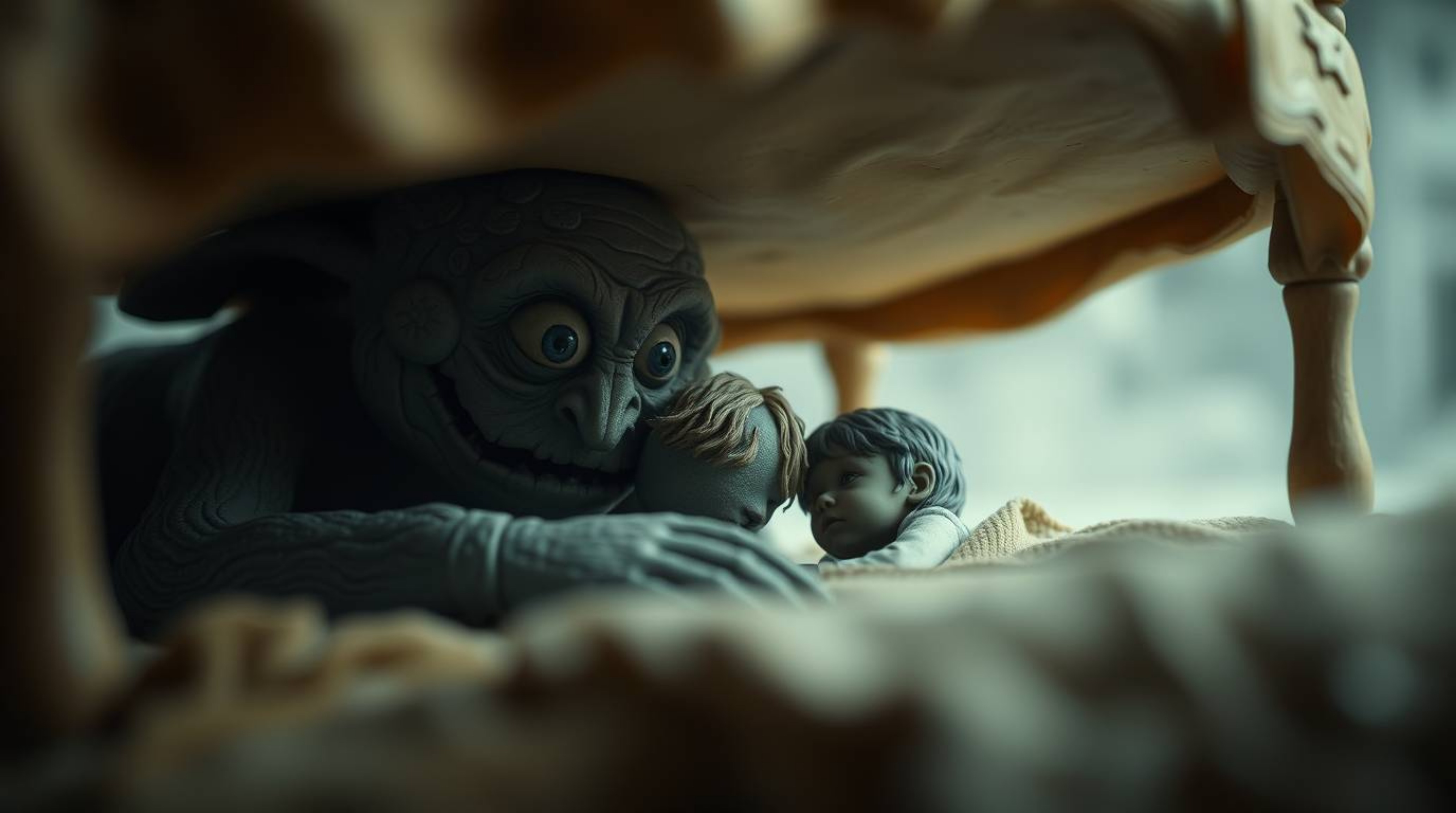 Discover a heartwarming tale of unlikely friendship. This extreme macro photograph showcases a beautifully sculpted clay mons