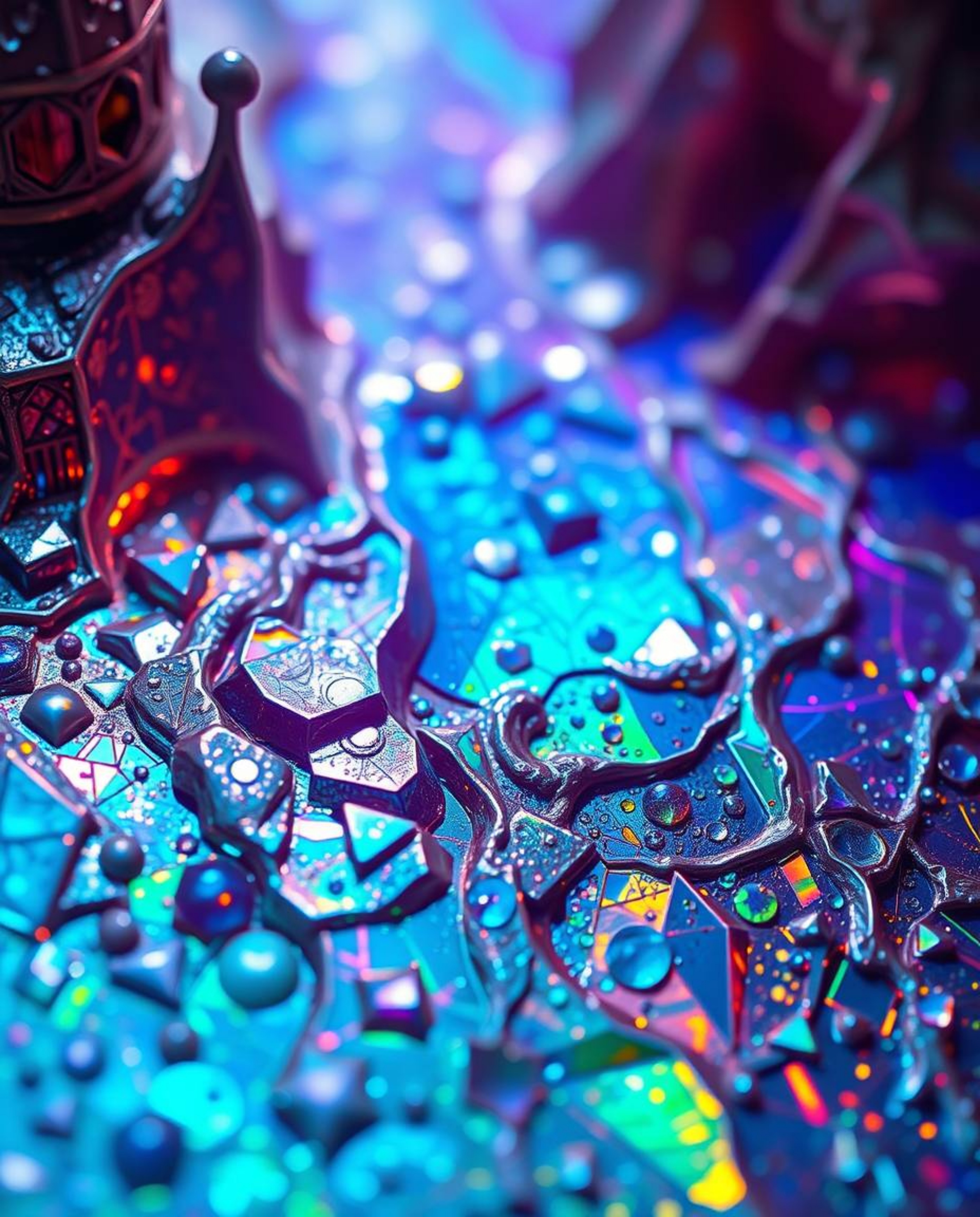 Experience the magic up close! This extreme macro photography showcases the iridescent details of a magical school brimming w