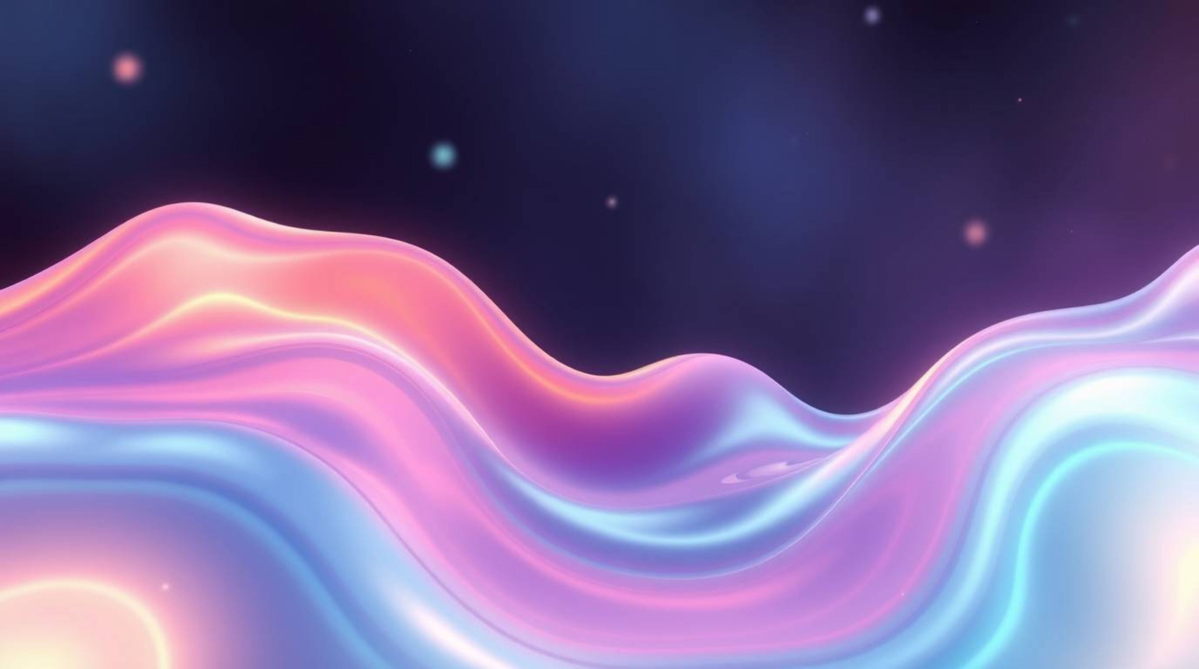 Experience a visually stunning masterpiece featuring a cute and charming bioluminescent fluid abstract wave in pastel colors.