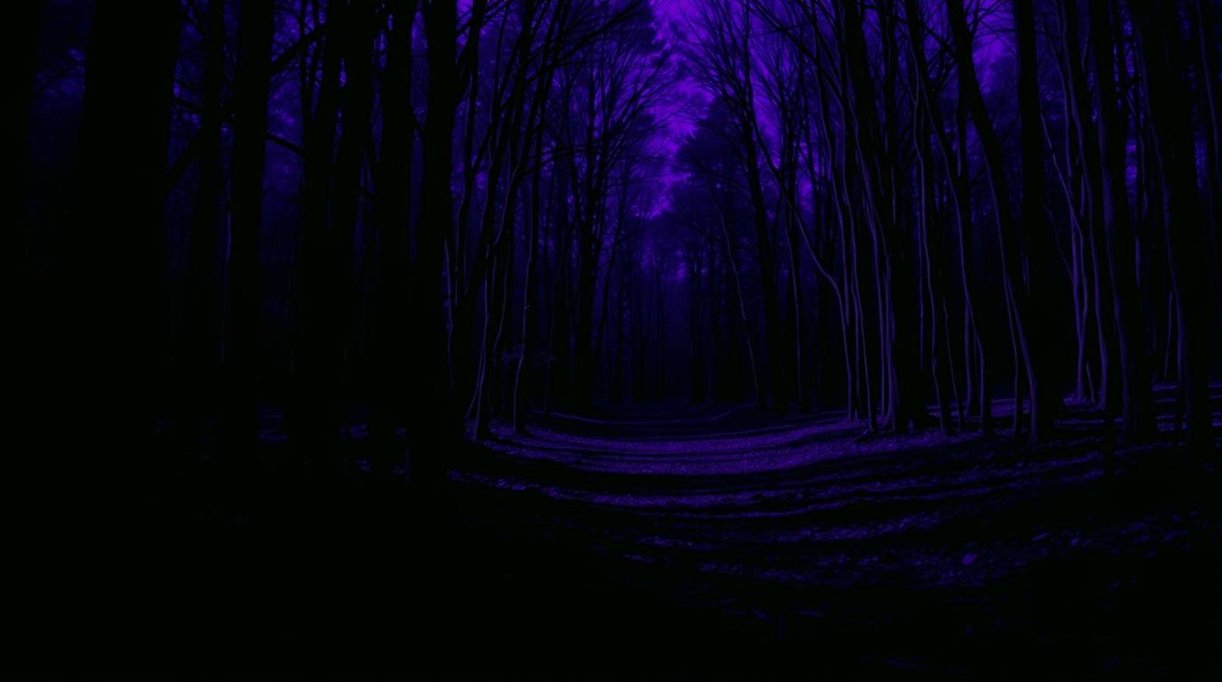 A captivating, high-contrast, low-key photograph capturing a chase sequence through a mesmerizing looping forest.  The image 