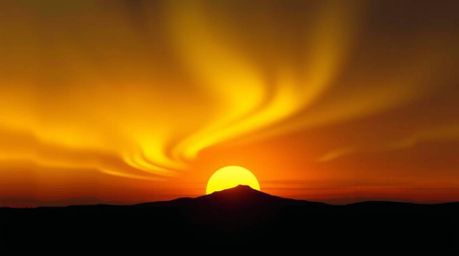 A captivating cinematic logo animation features the Northern Lights emerging over a breathtaking sunset. Rendered in warm gol
