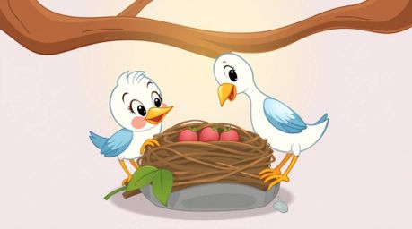 Charming cartoon birds collaborate to build a nest in this gracefully rendered classic animation. The design features refined