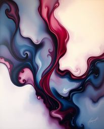 Explore captivating abstract artworks featuring classic oil painting techniques blended with ethereal spiritual vibes and mod