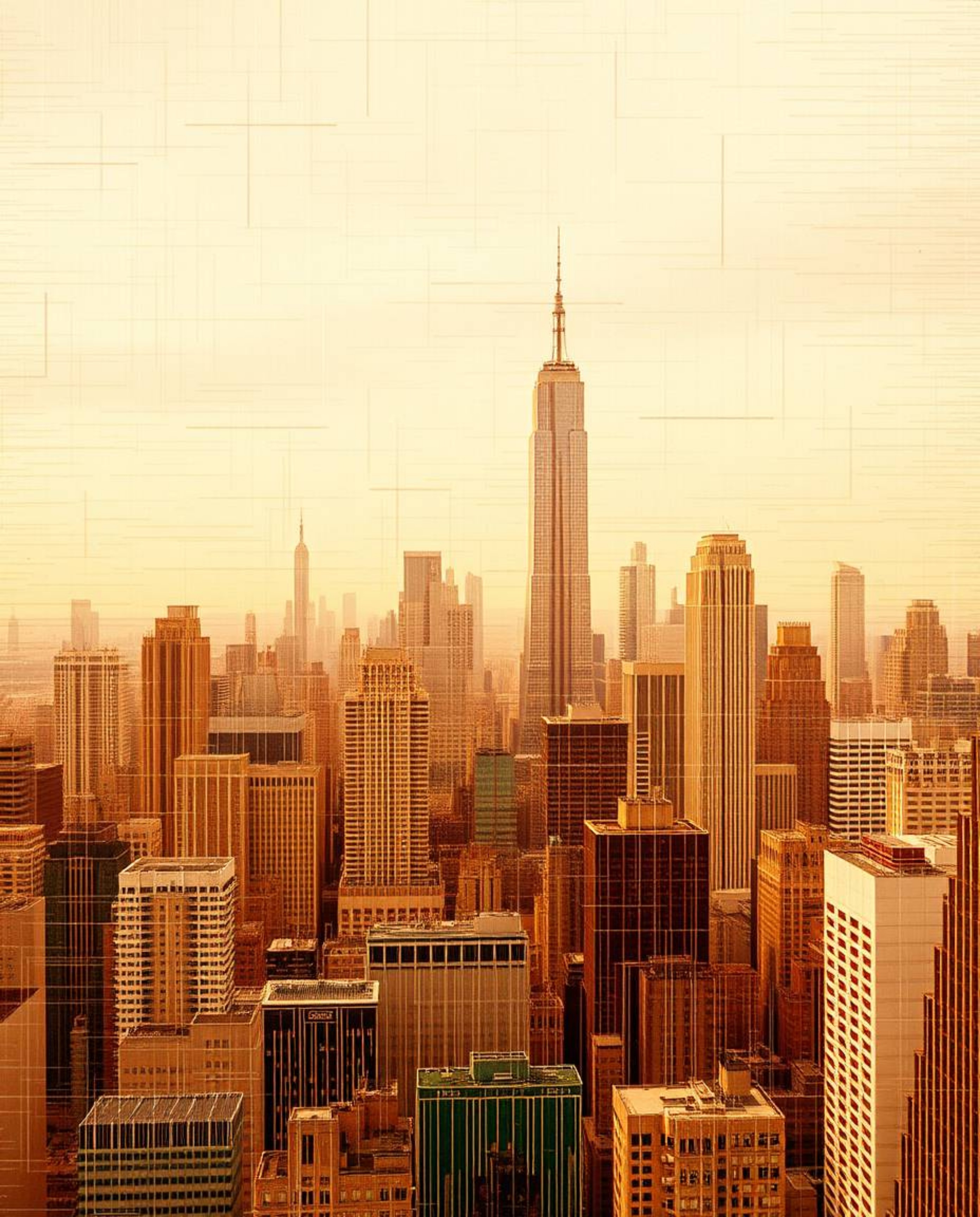 Explore a captivating glitchy digital landscape featuring distorted skyscrapers and static noise. Rendered in natural earth t