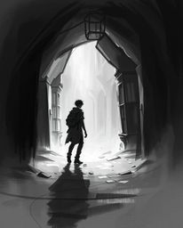 Explore the allure of a hidden underground library in this dynamic digital sketch. Featuring loose painterly strokes and a cl