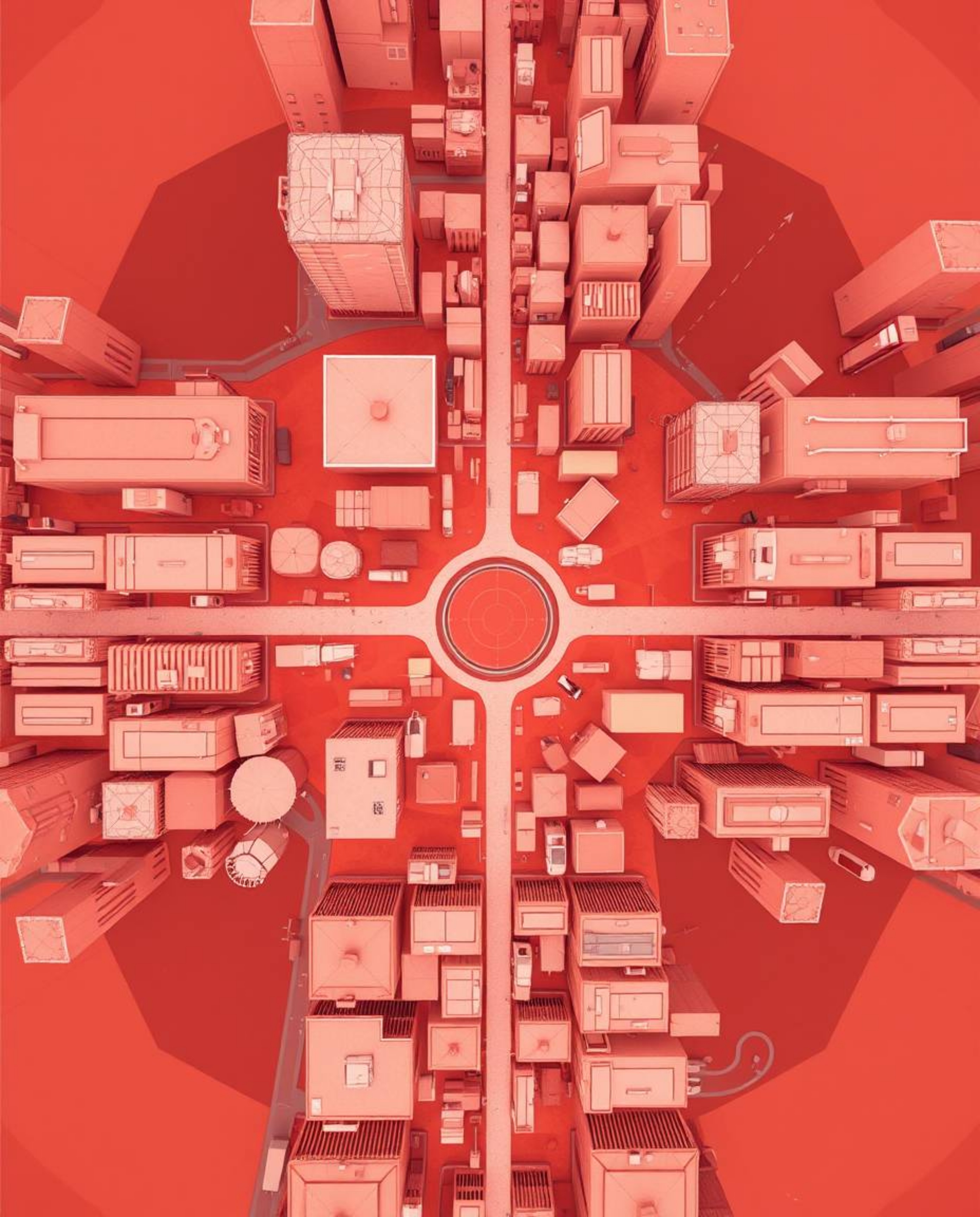 Explore stunning abstract city maps rendered from an overhead, bird's-eye perspective. These captivating images feature geome