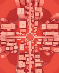 Explore stunning abstract city maps rendered from an overhead, bird's-eye perspective. These captivating images feature geome